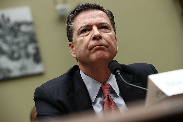 James Comey, seen here looking like wondering if he's made a huge mistake.